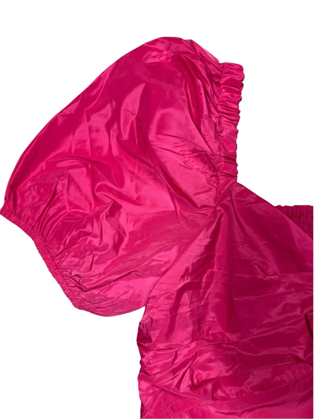 NWT New LOFT Taffeta Puff Sleeve Sweetheart Top In Melrose Pink Size 14